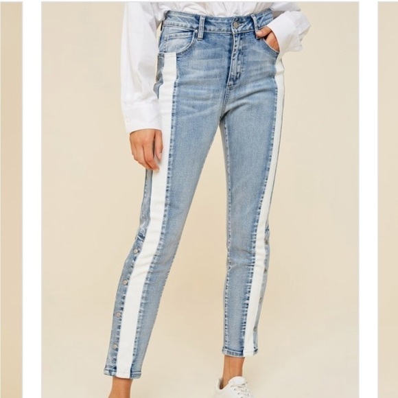 Hayden Los Angeles Stretch Snap Button Skinny Denim Jeans Size S - Picture 2 of 16